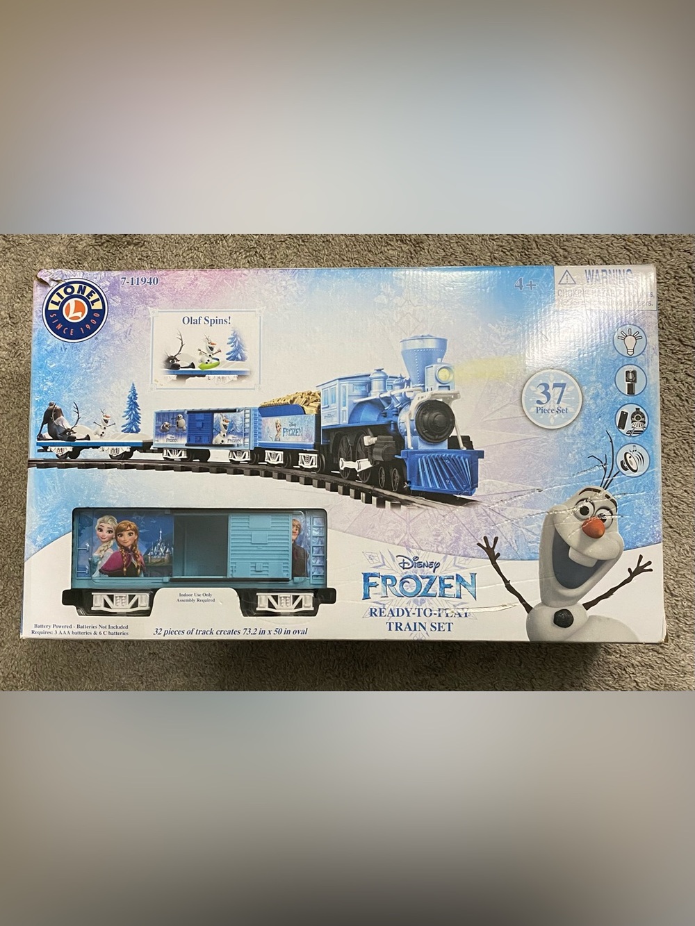 Disney Frozen Olaf Blue Ready-to-Play Train Set by Lionel
